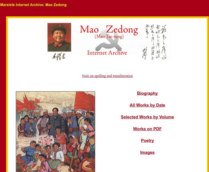 Marxists Internet Archive: Mao Zedong (Mao Tse Tung) Website Marxists Internet Archive: Mao Zedong (Mao Tse Tung) Website