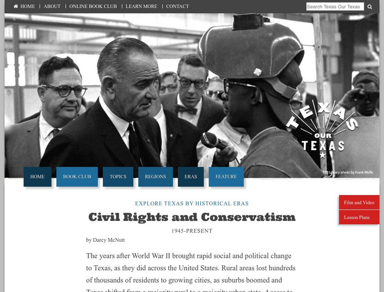Texas Pbs: Texas Our Texas: Civil Rights and Conservatism 1945 Present Unit Plan Texas Pbs: Texas Our Texas: Civil Rights and Conservatism 1945 Present Unit Plan