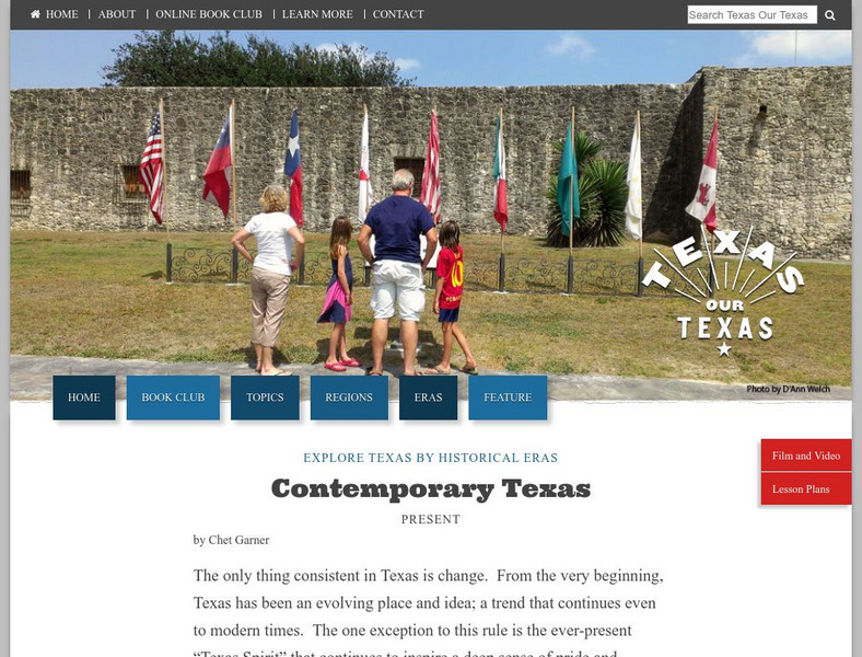 Texas Pbs: Texas Our Texas: Contemporary Texas Present Unit Plan Texas Pbs: Texas Our Texas: Contemporary Texas Present Unit Plan