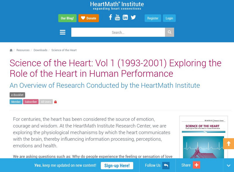 Institute of Heart Math: Science of the Heart: Music Research Website Institute of Heart Math: Science of the Heart: Music Research Website