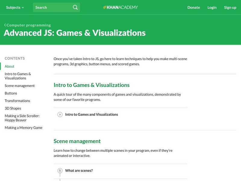Khan Academy: Computer Programming: Advanced Js: Games & Visualizations Unit Plan Khan Academy: Computer Programming: Advanced Js: Games & Visualizations Unit Plan