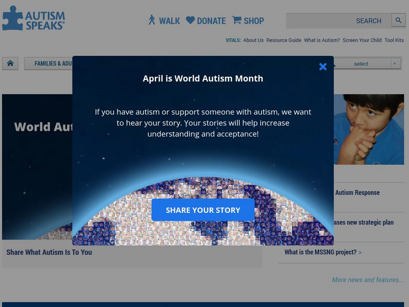 Autism Speaks Website Autism Speaks Website