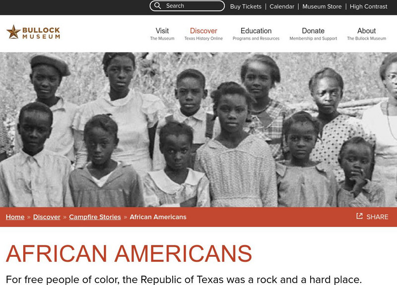 Bullock Museum: African Americans Article Bullock Museum: African Americans Article