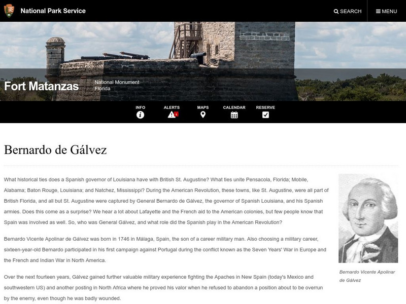 National Park Service: Fort Matanzas: Bernardo De Galvez Article National Park Service: Fort Matanzas: Bernardo De Galvez Article