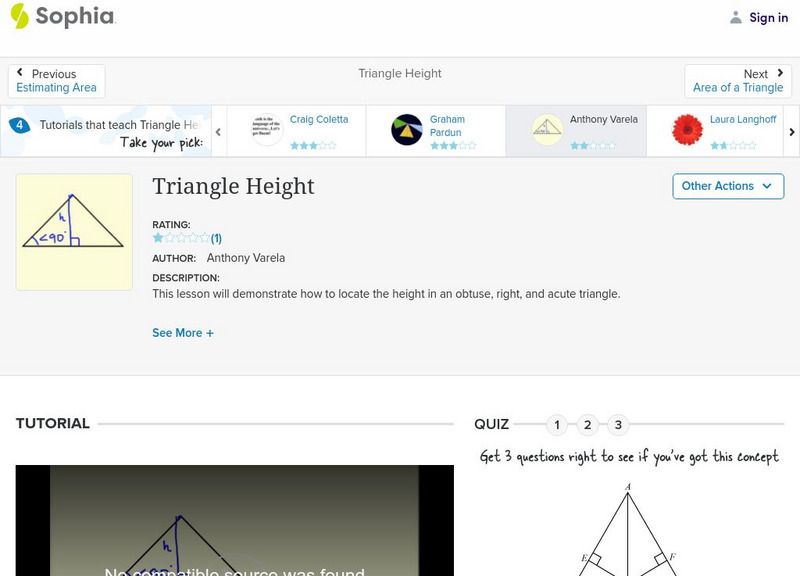 Sophia: Triangle Height: Lesson 2 Unit Plan Sophia: Triangle Height: Lesson 2 Unit Plan
