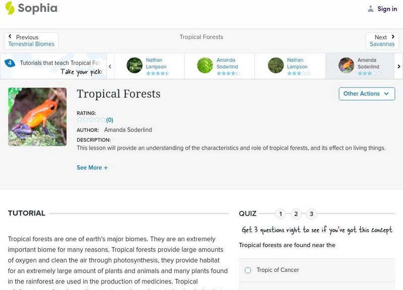 Sophia: Tropical Forests: Lesson 4 Unit Plan Sophia: Tropical Forests: Lesson 4 Unit Plan