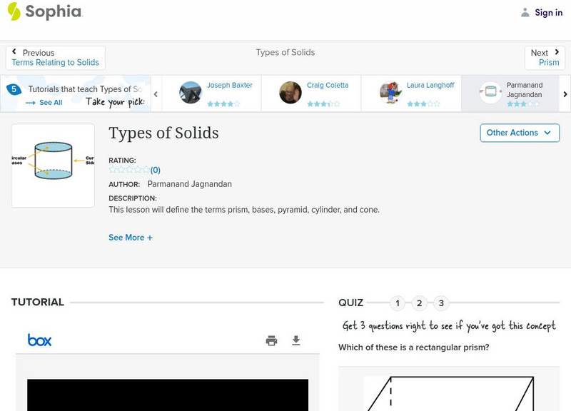 Sophia: Types of Solids: Lesson 4 PPT Sophia: Types of Solids: Lesson 4 PPT