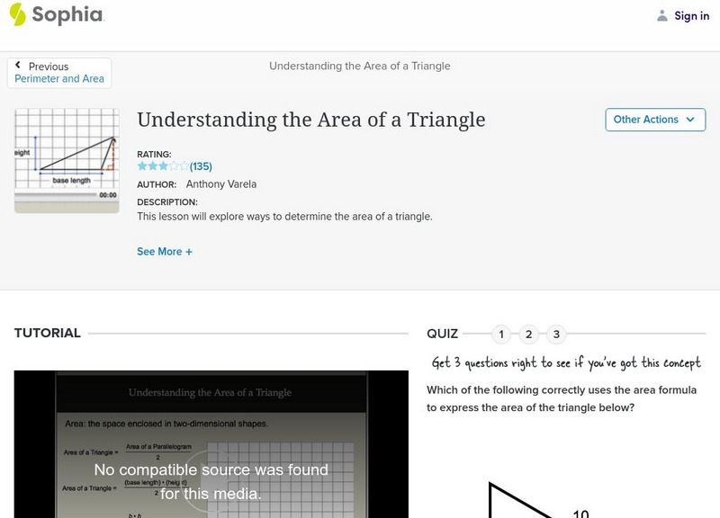 Sophia: Understanding the Area of a Triangle Unit Plan Sophia: Understanding the Area of a Triangle Unit Plan