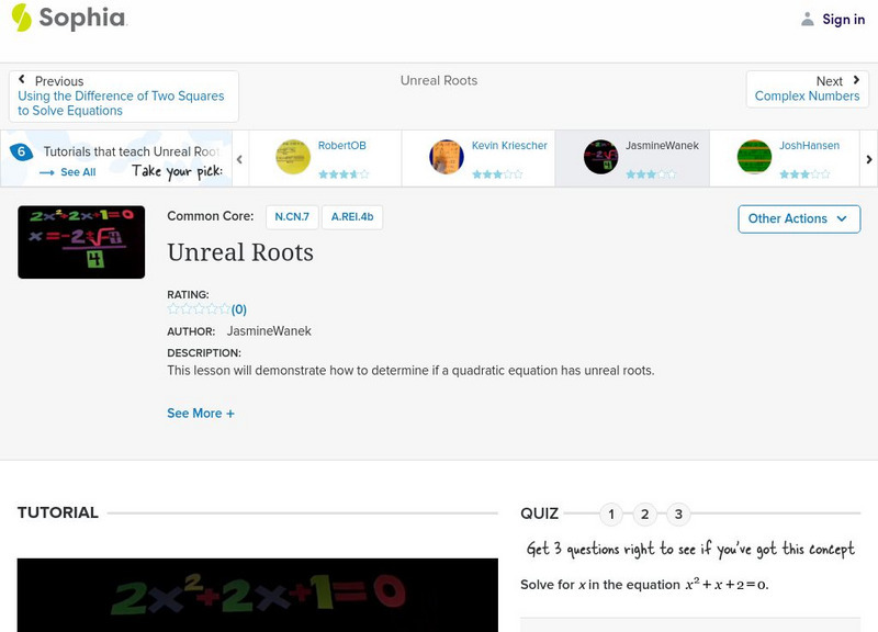 Sophia: Unreal Roots: Lesson 3 Instructional Video