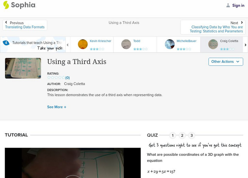 Sophia: Using a Third Axis: Lesson 6 Instructional Video