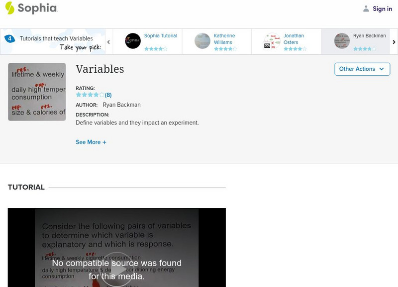 Sophia: Variables: Lesson 3 Instructional Video Sophia: Variables: Lesson 3 Instructional Video