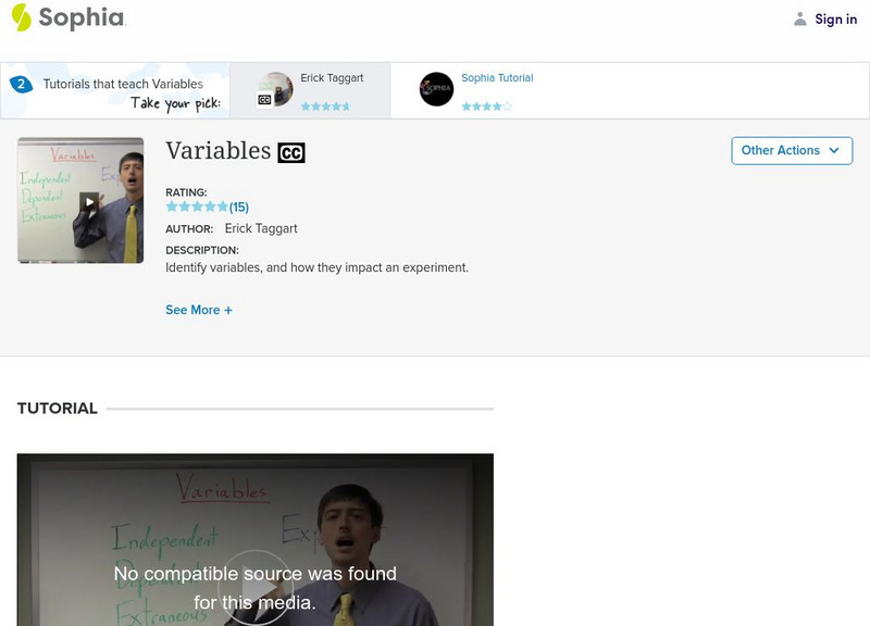 Sophia: Variables: Lesson 2 Instructional Video Sophia: Variables: Lesson 2 Instructional Video