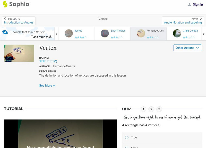 Sophia: Vertex Instructional Video