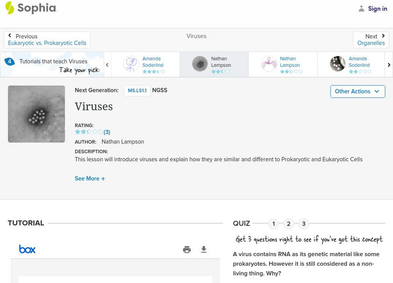Sophia: Viruses: Lesson 3 PPT Sophia: Viruses: Lesson 3 PPT