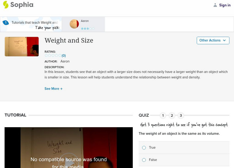 Sophia: Weight and Size Instructional Video Sophia: Weight and Size Instructional Video