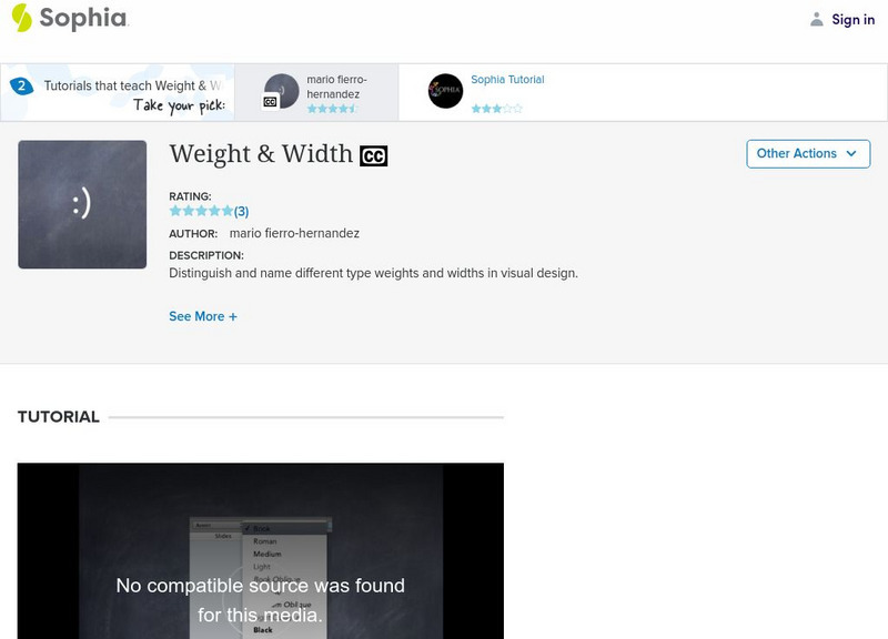 Sophia: Weight & Width: Lesson 3 Instructional Video
