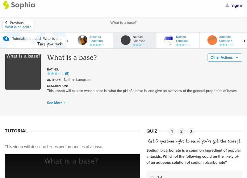 Sophia: What Is a Base?: Lesson 1 Instructional Video