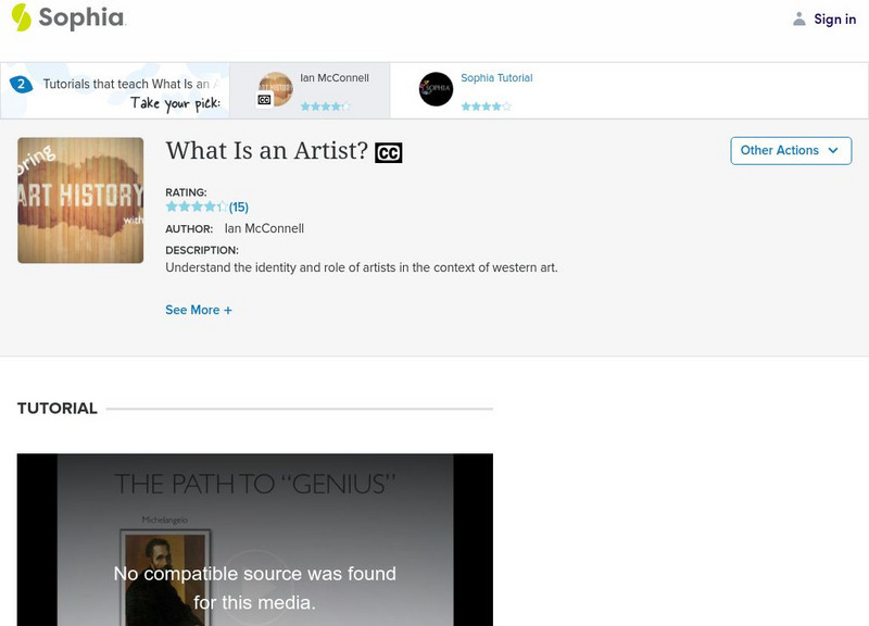 Sophia: What Is an Artist?: Lesson 1 Instructional Video Sophia: What Is an Artist?: Lesson 1 Instructional Video