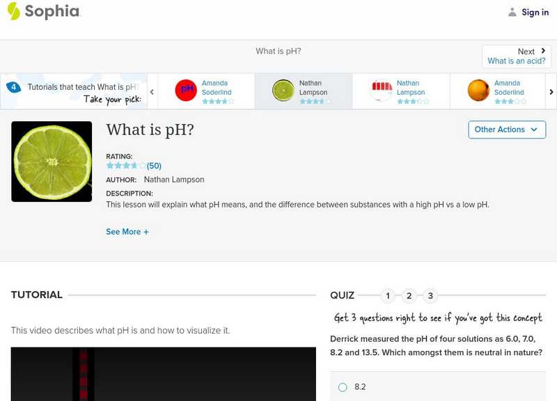 Sophia: What Is P H?: Lesson 1 Instructional Video
