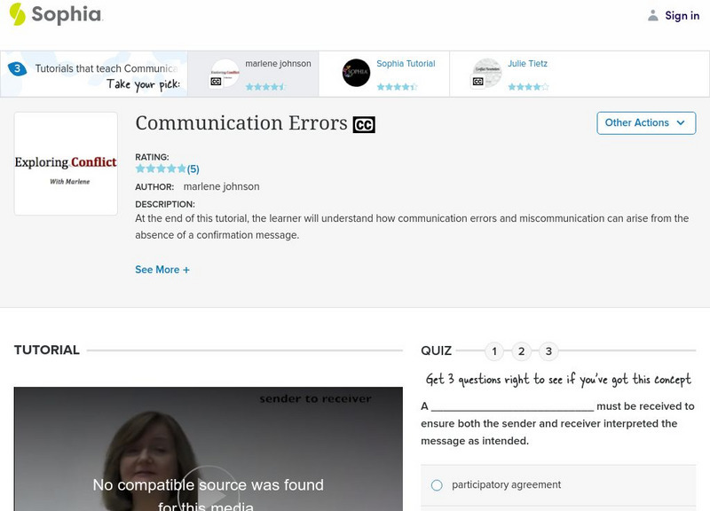 Sophia: What You Mean Is What I Heard: Communication Errors: Lesson 1 Instructional Video