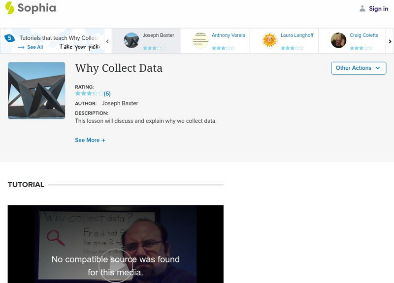 Sophia: Why Collect Data Instructional Video Sophia: Why Collect Data Instructional Video