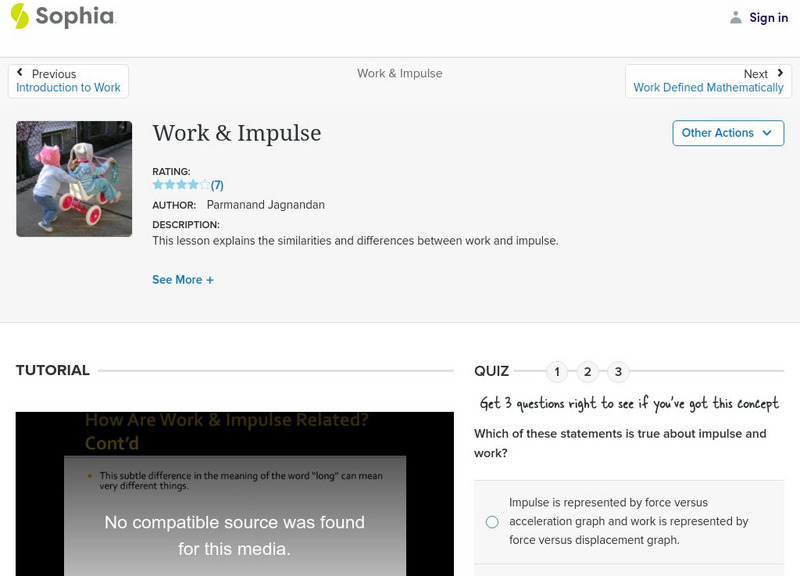 Sophia: Work & Impulse Unit Plan Sophia: Work & Impulse Unit Plan