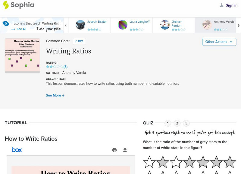 Sophia: Writing Ratios #2 PPT Sophia: Writing Ratios #2 PPT