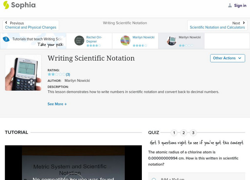 Sophia: Writing Scientific Notation: Lesson 2 Instructional Video