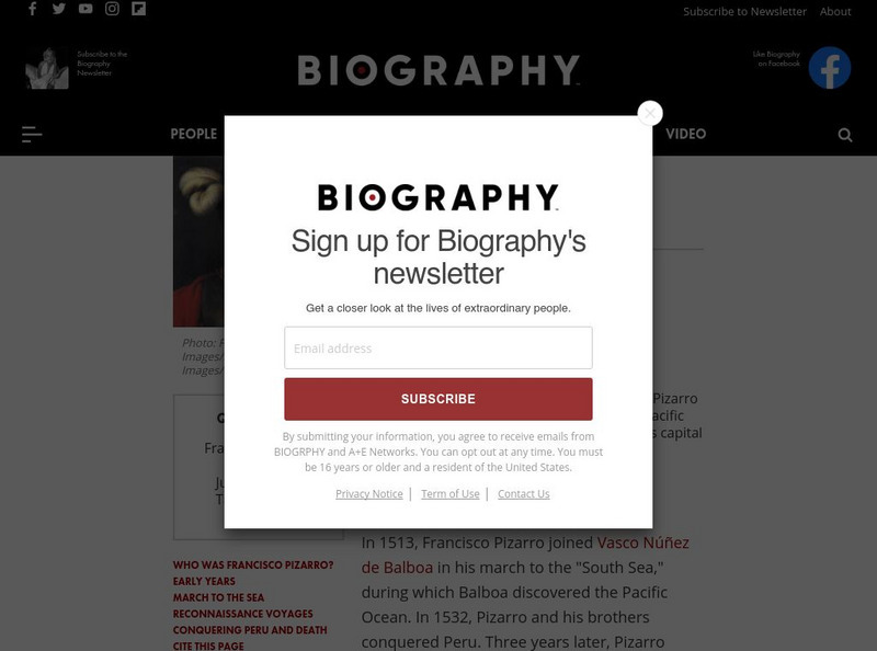 Biography: Francisco Pizarro Handout