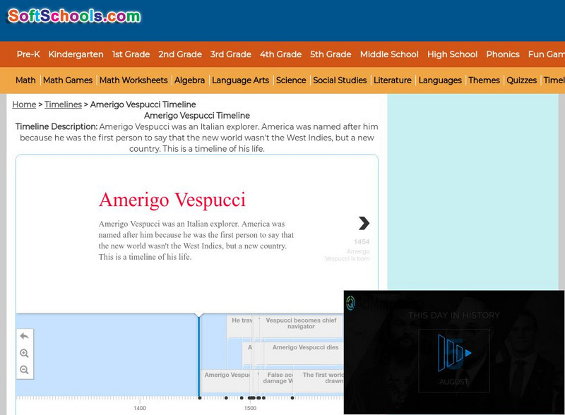 Soft Schools: Amerigo Vespucci Timeline Website Soft Schools: Amerigo Vespucci Timeline Website