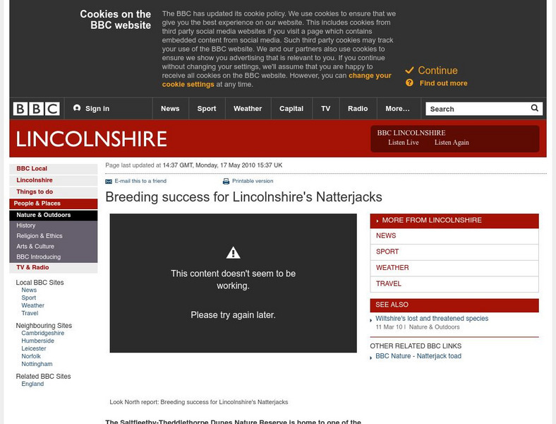 Bbc: Breeding Success for Lincolnshire's Natterjacks Website