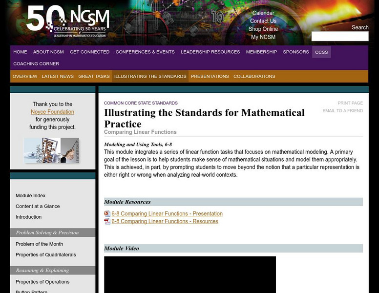 National Council of Supervisors of Mathematics:linear Function Professional Doc National Council of Supervisors of Mathematics:linear Function Professional Doc