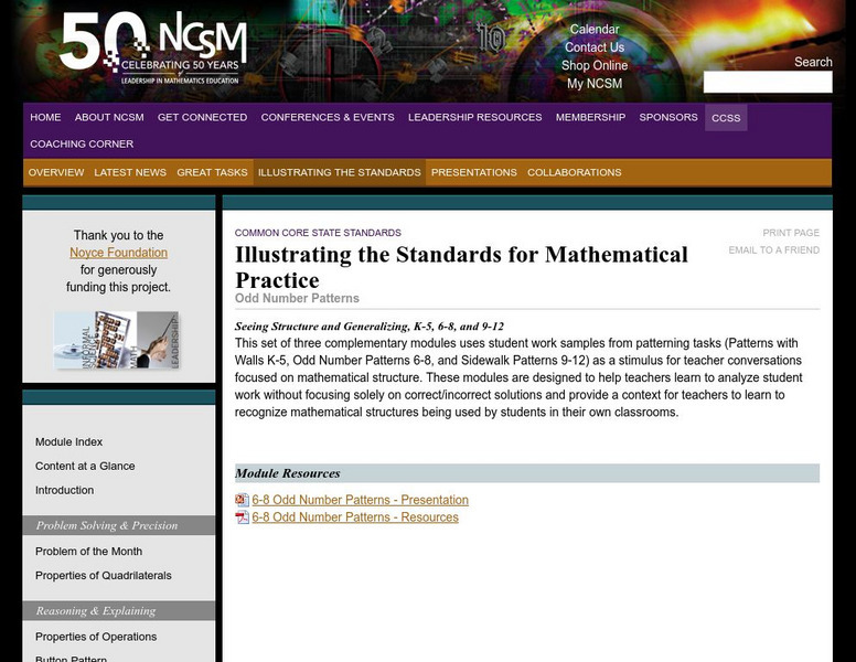 National Council of Supervisors of Mathematics: Odd Number Patterns Professional Doc National Council of Supervisors of Mathematics: Odd Number Patterns Professional Doc