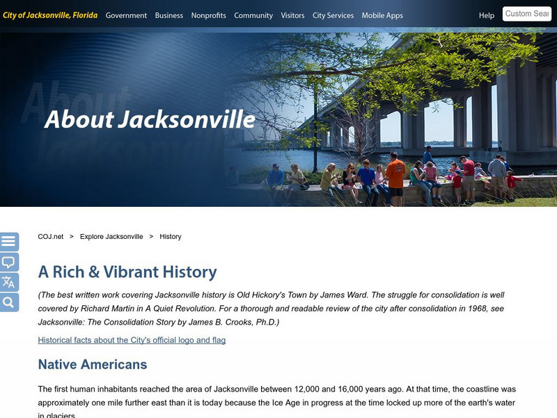 Official Website of the City of Jacksonville, Fl: A Rich & Vibrant History Website Official Website of the City of Jacksonville, Fl: A Rich & Vibrant History Website