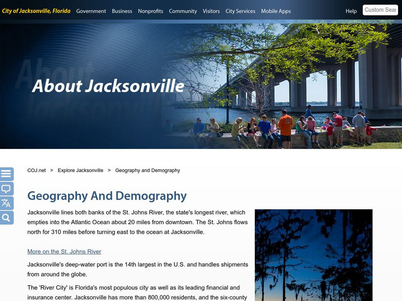 Official Website of the City of Jacksonville, Fl: Geography and Demography Website Official Website of the City of Jacksonville, Fl: Geography and Demography Website