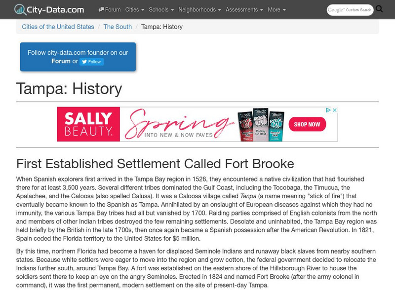 City data.com: Tampa: History Website City data.com: Tampa: History Website
