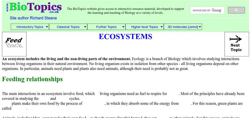 Bio Topics: Ecosystems Unknown Type Bio Topics: Ecosystems Unknown Type