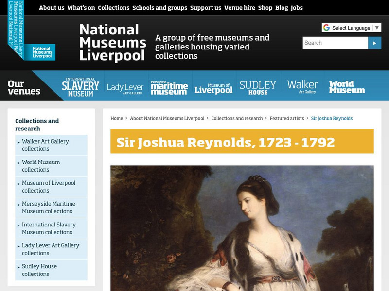 National Museums Liverpool: Online Featured Artist: Joshua Reynolds Handout National Museums Liverpool: Online Featured Artist: Joshua Reynolds Handout