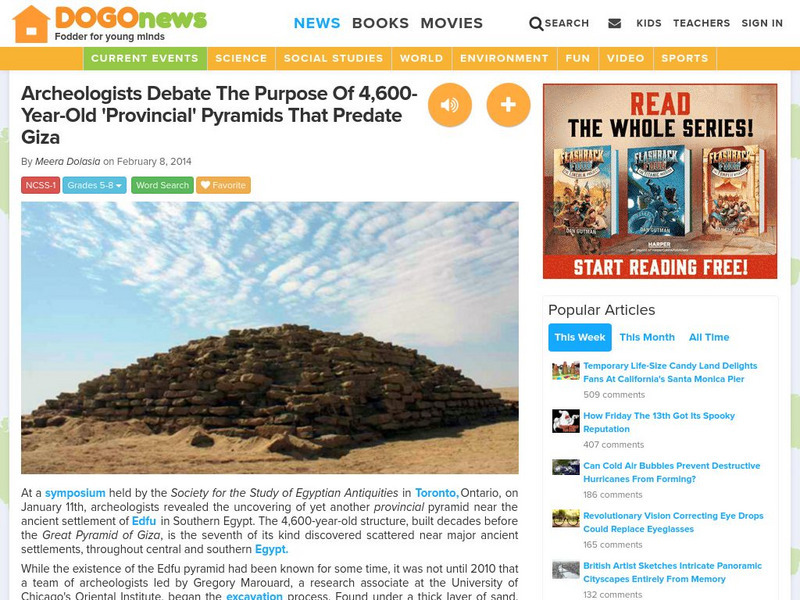 Dogo News: Week of 2 10 14: Archeologists Debate the Purpose of Pyramids Article Dogo News: Week of 2 10 14: Archeologists Debate the Purpose of Pyramids Article