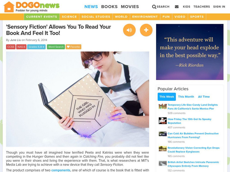 Dogo News: Week of 2 10 14: 'Sensory Fiction' Allows You to Feel Your Book! Article Dogo News: Week of 2 10 14: 'Sensory Fiction' Allows You to Feel Your Book! Article