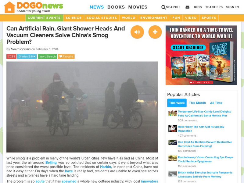 Dogo News: Week of 2 10 14: China's Smog Problem Article