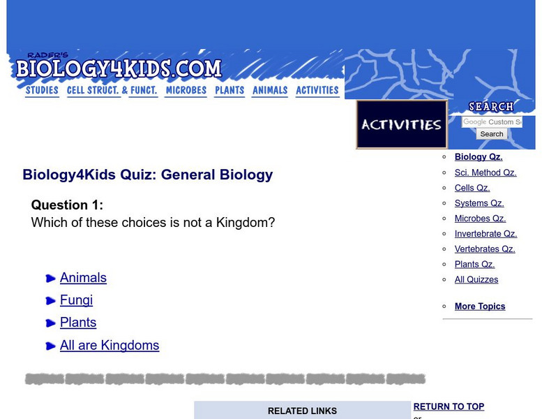 Biology4 Kids: Quiz: General Biology Unknown Type Biology4 Kids: Quiz: General Biology Unknown Type