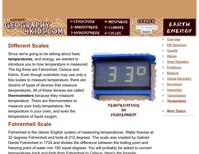 Geography4 kids.com: Different Scales Website Geography4 kids.com: Different Scales Website