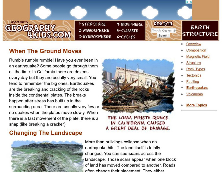 Geography4 kids.com: When the Ground Moves Website Geography4 kids.com: When the Ground Moves Website