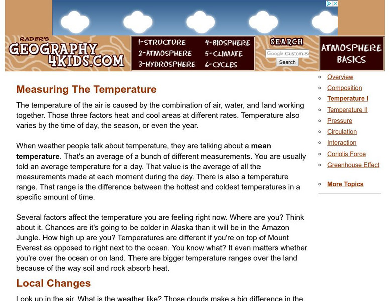 Geography4 kids.com: Measuring the Temperature Website Geography4 kids.com: Measuring the Temperature Website