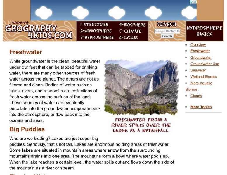 Geography4 kids.com: Freshwater Website Geography4 kids.com: Freshwater Website