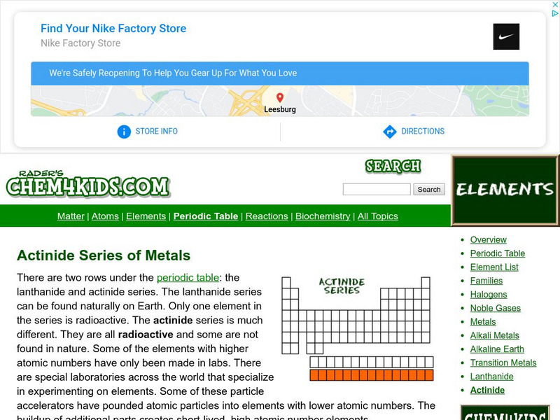 Chem4 Kids: Actinide Series of Metals Website Chem4 Kids: Actinide Series of Metals Website