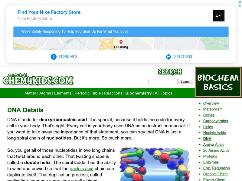 Chem4 Kids: Dna Details Website Chem4 Kids: Dna Details Website