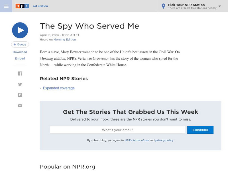 Npr: The Spy Who Served Me Audio Npr: The Spy Who Served Me Audio