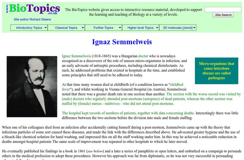 Bio Topics: Ignaz Semmelweis Instructional Video